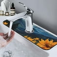 thumbnail image 7 of Logiee Elegant Sunset Sunflower Print Kitchen Sink Splash Guard Faucet Mat for Splash Guard Behind Faucet Drip Catcher for Kitchen,Bathroom,Sink Mat,Dish Drying Mat,Bathroom-15" X 5.5", 7 of 7