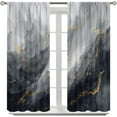 thumbnail image 2 of Black Gray Marble Blackout Curtains,Modern Luxury Black and Gold Abstract Line Texture Art Print Blackout Rod Pocket Window Treatments Drapes for Bedroom Living Room Kitchen 84" W X 84" L, 2 of 6