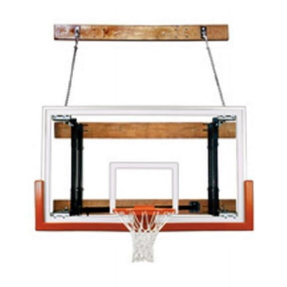 FoldaMount46 Victory Steel-Glass Side Folding Wall Mounted Basketball System, Desert Gold