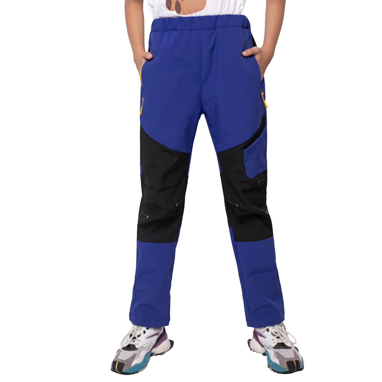 Fgnfyis Boys Winter Ski Pants with Patchwork Design and Insulated Warmth for Outdoor Sports and Casual Activities BU2 10-12 Years
