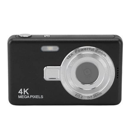 YAHHU 50MP 1080P Digital Camera with 2.4 inches / 6.1 cm TFT Screen, 16X Zoom Auto Focus Pocket Digital Camera for Student Vlog Beginners Teens Kids, Black