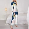 thumbnail image 4 of Disketp Pajamas Set Long Sleeve Sleepwear Womens Button Down Nightwear Pj Sets-Cute Elephant, 4 of 9