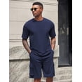 thumbnail image 2 of COOFANDY Mens Short Sets 2 Piece Outfits Summer Casual T Shirts and Shorts Set with Cargo Pockets Athletic Tracksuit, 2 of 6