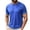 Blue, variant on Klisyaur Mens Sports Shirts Short Sleeve Crew Neck Solid Color Tops Gym Workout Athletic Activewear Clothes