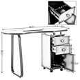 thumbnail image 5 of BarberPub Makeup Vanity Desk with Wheel, Nail Desk with Storage Drawer, 5 of 7