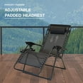 thumbnail image 6 of Sun-Ray Oversized Patio Chair with Leg Stabilizers and Big Cupholder, Adjustable Zero Gravity Folding Reclining Outdoor Chair with Pillow, Black, 6 of 19