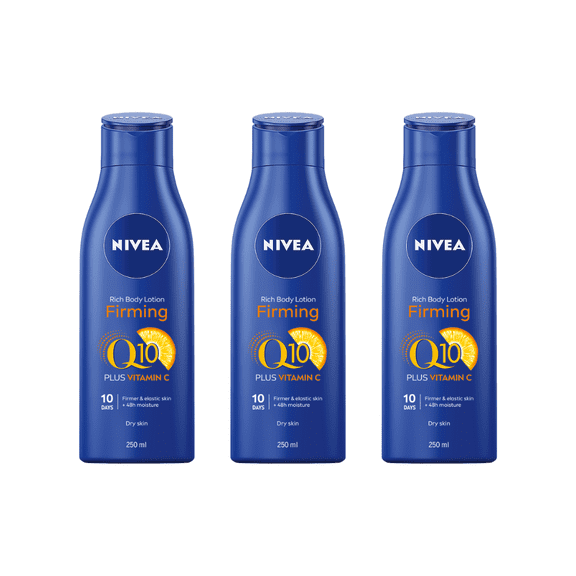 Nivea Q10   Vitamin C Firming Body Lotion for Dry Skin 400ml / 13.5 fl oz - 3 Pack