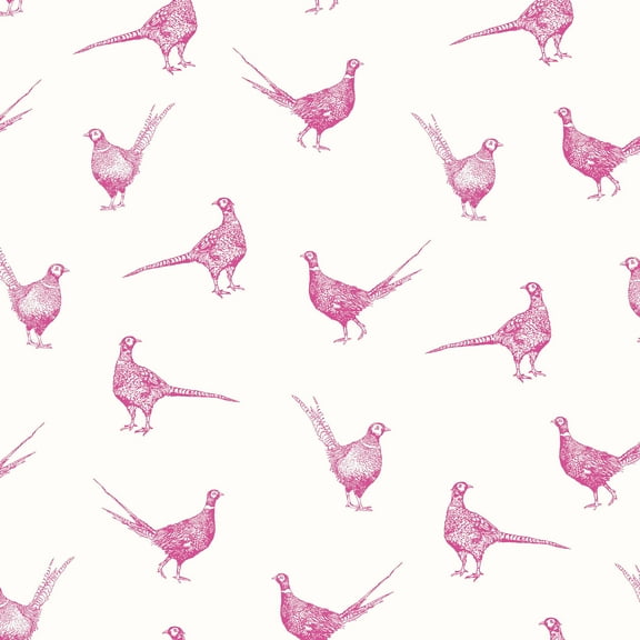 Joules Flirty Pheasants Truly Pink Wallpaper