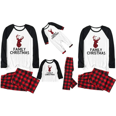 

Ma&Baby Family Matching Christmas Pajamas Women Mens Xmas Sleepsuit Kids Baby Sleepwear
