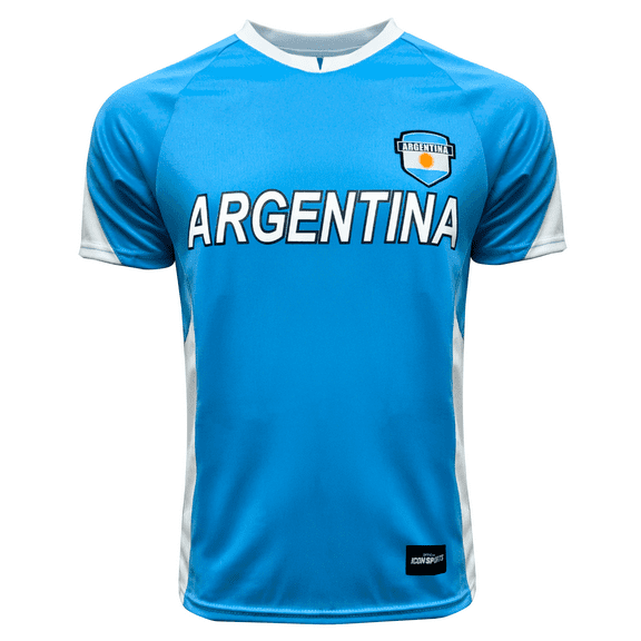 Icon Sports Argentina Soccer Jersey, Sky Blue, Men's Large