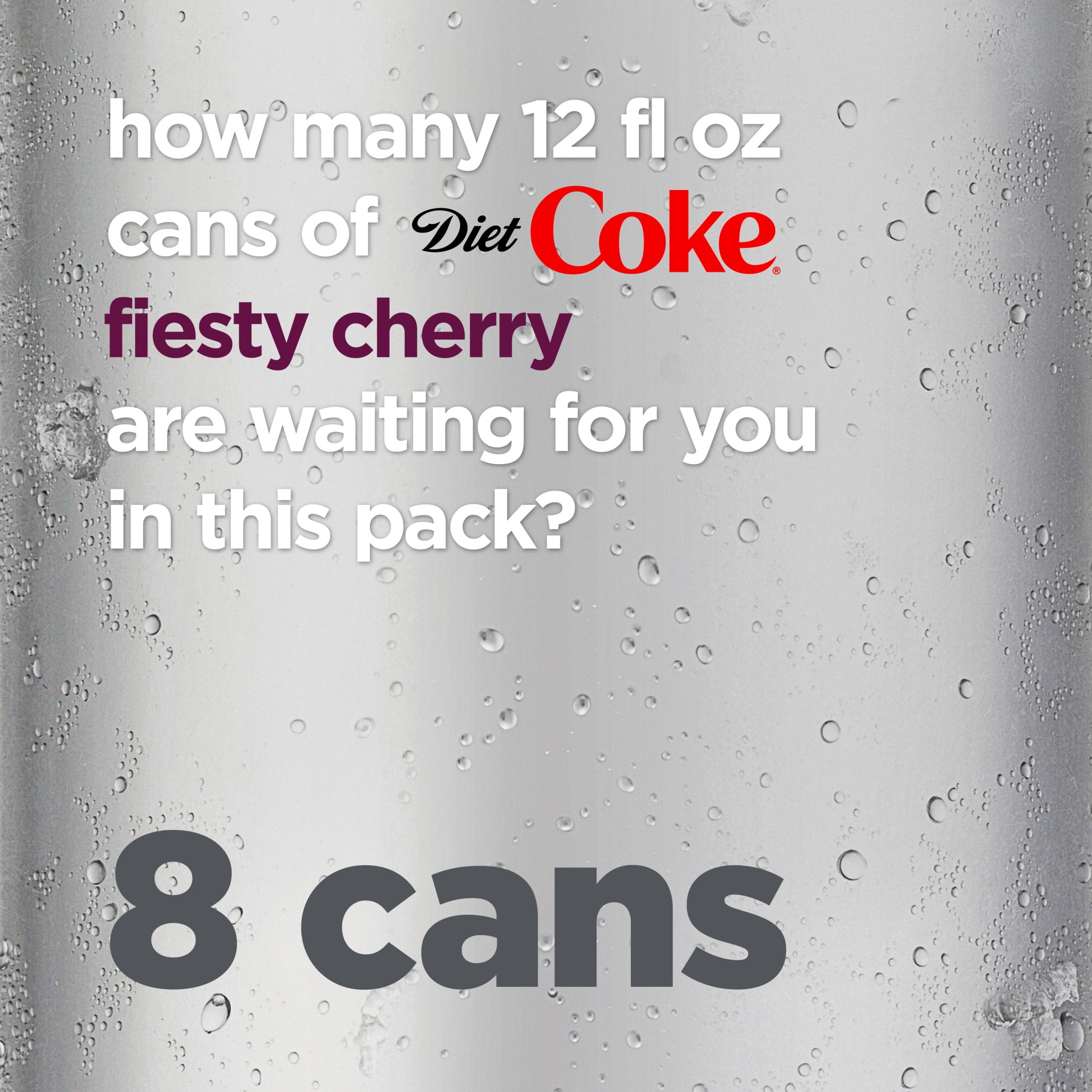 Diet Coke Feisty Cherry Soda Soft Drink, 12 fl oz, 8 Pack