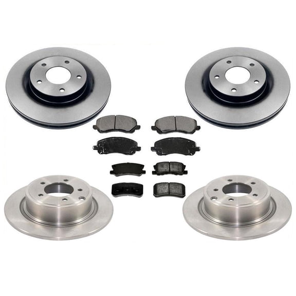 Front Rear Disc Rotors & Brake Pads 5 Passengers for Mitsubishi Outlander 09-12