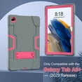 thumbnail image 2 of SaniMore Hybird Case for Samsung Galaxy Tab A9 Plus Case 12.4" 2023 SM-X810/X816/X818, Rugged Heavy Duty Protective Cover Hidden Kickstand Dual Angle Stand Shockproof Anti-drop Shell, Gray+Rose, 2 of 6