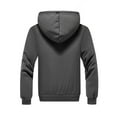 thumbnail image 5 of Men's Winter Fleece Lined Hoodie Zip up Sweatshirt Heavy Weight Thick Warm Sports Jackets Gray S, 5 of 5