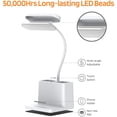 thumbnail image 1 of LED Desk Lamp with Pen Holder, AXX Desk Light for Computer/Desktop - White, Rechargeable, Eye-Caring, Flexible Gooseneck - Bedside Table Lamp for Reading, Small Study Lamp for Kids, Home, Office, Dorm, 1 of 5
