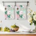 thumbnail image 3 of Spring Floral Checkered Kitchen Towels Set of 1, Turquoise Pink Buffalo Plaid Absorbent Dish Towels for Kitchen, Microfiber Hand Towel, Quick Drying Tea Towel for Cleaning Decorative Dishcloths, 3 of 7