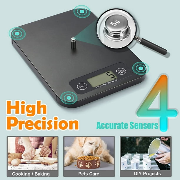  SmartHeart Digital Kitchen Food Scale with Calorie & Carb  Calculator Stainless Steel, Precision Measurements, Unit conversions: oz,  lbs, g, ml