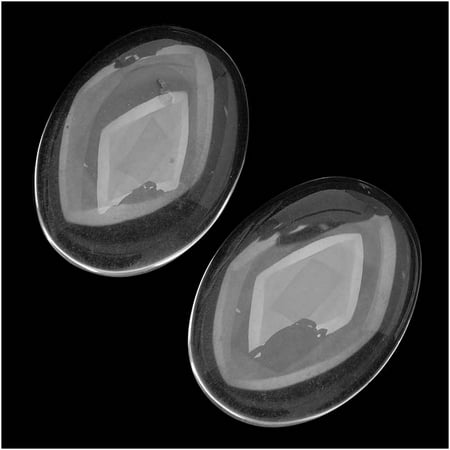 - Clear Glass Jewelry Oval Pendant Magnify Cabochon Tiles 22mm X 30mm (2)