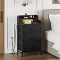 thumbnail image 2 of GUNAITO 3 Drawers Nightstand with Charging Station, Bedside Table with LED Light, Modern End Side Table for Bedroom Living Room,Black, 2 of 9
