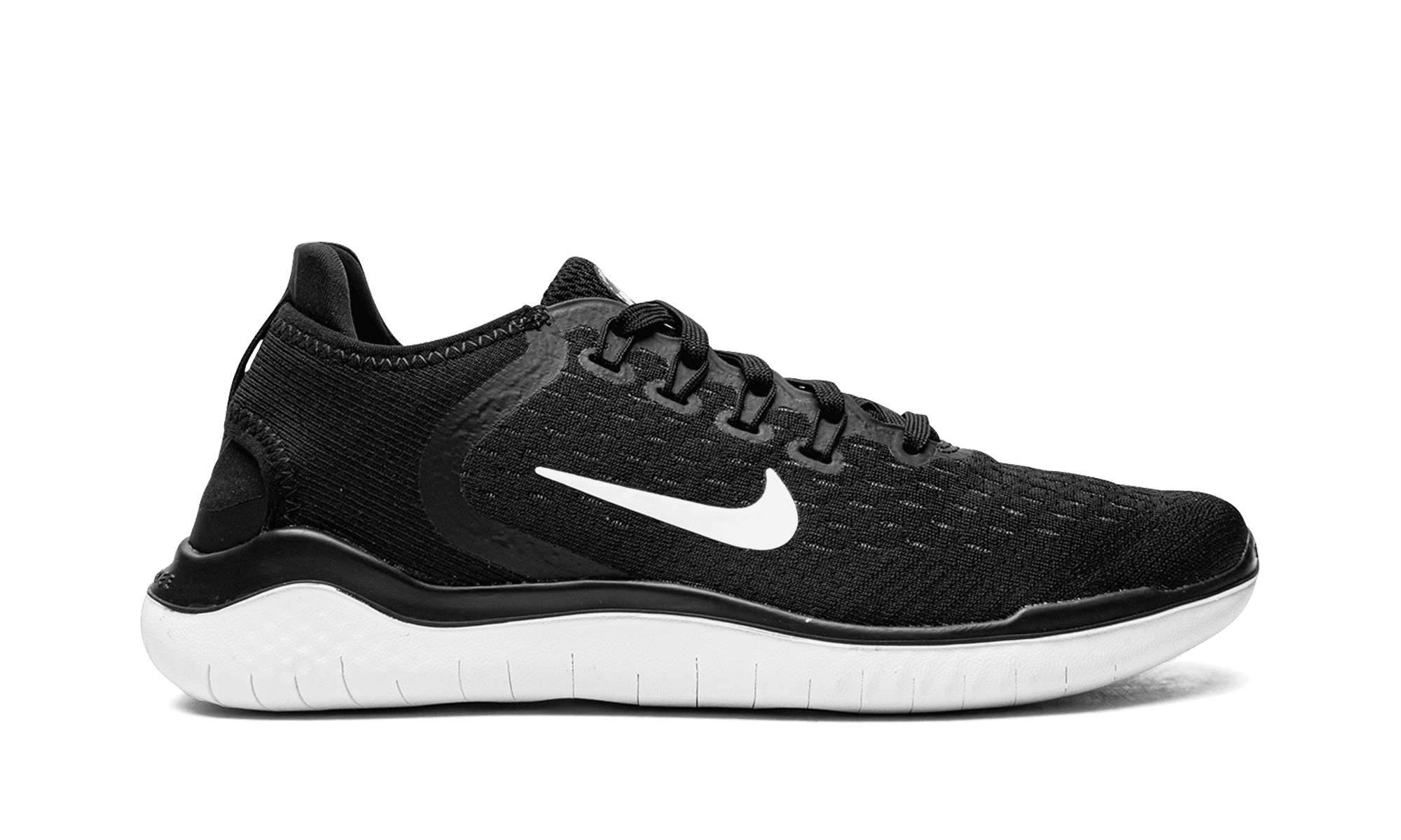 NIKE WOMENS FREE RN 2018 MNS WMNS "BLACK WHITE" 942837 001 from Stadium Goods