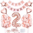 thumbnail image 1 of 2 Globos Cumpleaños Niña Oro Rosa 2 Años ER Decoración Fiesta Cumpleaños, 1 of 5