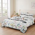 thumbnail image 2 of King Quilt Set 96''x106'', White Birthday Lightweight Bedspread Coverlet with 2 Pillow Shams, Colorful Confetti Ribbons Polka Dots Classroom Breathable All Season Quilt Bedding for Bedroom/Guest Room, 2 of 9