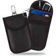 thumbnail image 1 of Xiao Hua Paquete de 2 bolsas Faraday mejoradas para llaveros de coche, protector de llaves, funda con bloqueo de señal RFID, antirrobo, antirradiación y antipiratería, color negro., 1 of 5
