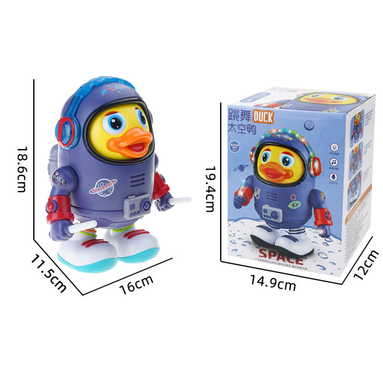 Smart Dancing Robot Duckling Toy Auto Direction Change Obstacle Avoidance Colorful LED Lights For Children