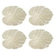 thumbnail image 1 of Wosthever 4x exquisitas alfombrillas de comedor de hojas simuladas para el hogar y restaurantes resistentes al agua y al aceite Mostrada Oro, 1 of 6