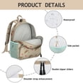 thumbnail image 3 of Floral Hedgehog Forest Cartoon Student Backpack – Cute Aesthetic Design with Night Sky and Tree Pattern, Artistic Lightweight School Bag, 3 of 6