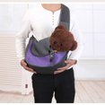 thumbnail image 3 of Bolsa transportadora para mascotas, bolsa de mensajero para perros y gatos, mochila transportadora, mochila de transporte, mochila para perros para viajes, ciclismo, senderismo, compras (grande, morado) Rojo Verde, 3 of 5