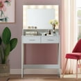 thumbnail image 5 of Vanity Desk with Mirror and Lights, Dressing Table with Large Drawer, 2 Level Storage Dresser & 3 Lighting Modes Adjustable Brightness, Suitable for Bedroom, 5 of 8