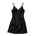 thumbnail image 4 of SELONE Lace Nightgowns for Women Sleep Shirts V Neck Sleepshirt Slit Lace Sleeveless Short Dress Comfy Loungewear, 4 of 5