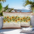 thumbnail image 3 of Farmhouse Sunflower Throw Pillow Covers 26x26 Inch Set of 2, Beige Brown Vintage Floral Botanical Waterproof Outdoor Pillow Covers, Decorative Cushion Pillowcases for Couch, Sofa, Bed, Garden, Patio, 3 of 9