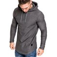 thumbnail image 1 of UKAP Men's Sweatshirts Drawstring Sweatshirt Long Sleeve Hoodies Regular Fit Fall Hooded Tops Grey S, 1 of 7