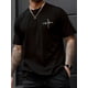 thumbnail image 1 of Men's "Just Love Me" Graphic Print T-Shirt - Casual Black Short Sleeve Crewneck, Polyester, Elegant Style, Non-Transparent with Knit Fabric Texture, 1 of 4
