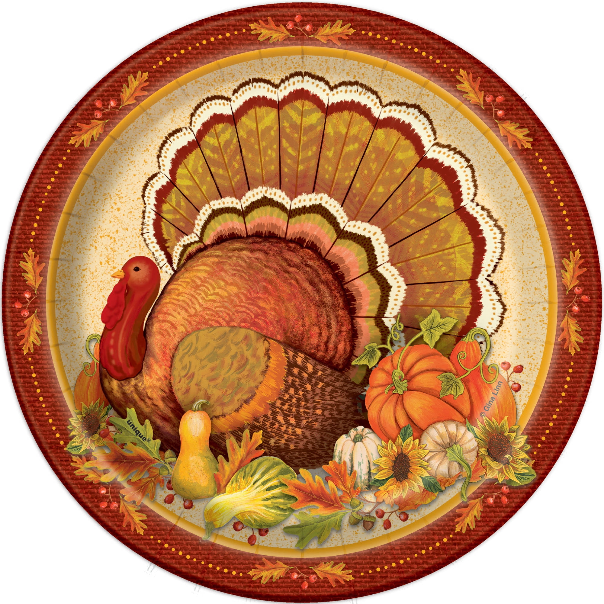 Give Thanks Thanksgiving Paper Dessert Plates, 7in, 8ct