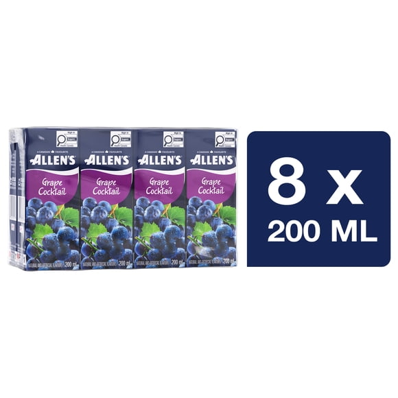 Boîtes de cocktail de raisin Allen's 8 x 200 ml