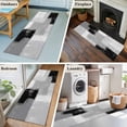 thumbnail image 5 of Black Grey 2'x6' Runner Rugs for Hallway Kitchen Bedside Non Slip Washable, Abstract Geometric Color Block Oil Painting Entryway Rug Runners with Rubber Backing, Long Carpet Runner for Laundry Room, 5 of 8