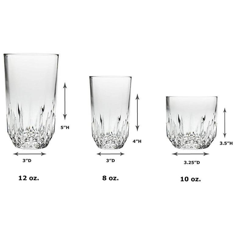 Eternal Night 12 - Piece 10oz. Glass Drinking Glass Glassware Set