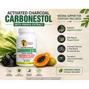 Sunshine Naturals Carbonestol Activated Charcoal with Papaya Extract Tablets, 60 Tablets, 1 Pack