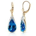 thumbnail image 2 of Galaxy Gold 14k Yellow Gold Leverback Earrings with Natural Blue Topaz, 2 of 5