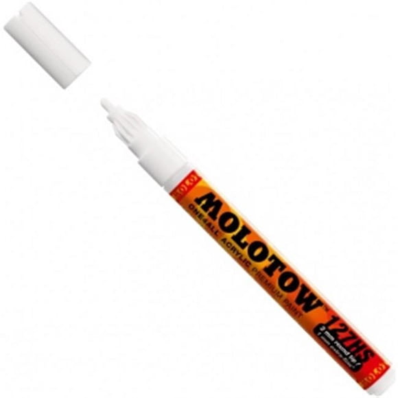 Molotow M127211 Marqueur à Pompe Acrylique Pointe Fine 2 mm, Blanc Signal