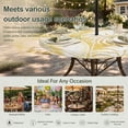 thumbnail image 6 of Round Outdoor Tablecloth with Umbrella Hole and Zipper, Coastal Shell Yellow Tablecloth with Elastic Waterproof, Summer Ocean Shell Beach Patio Table Covers for 55" - 60" Picnic Pool Tables, 6 of 9
