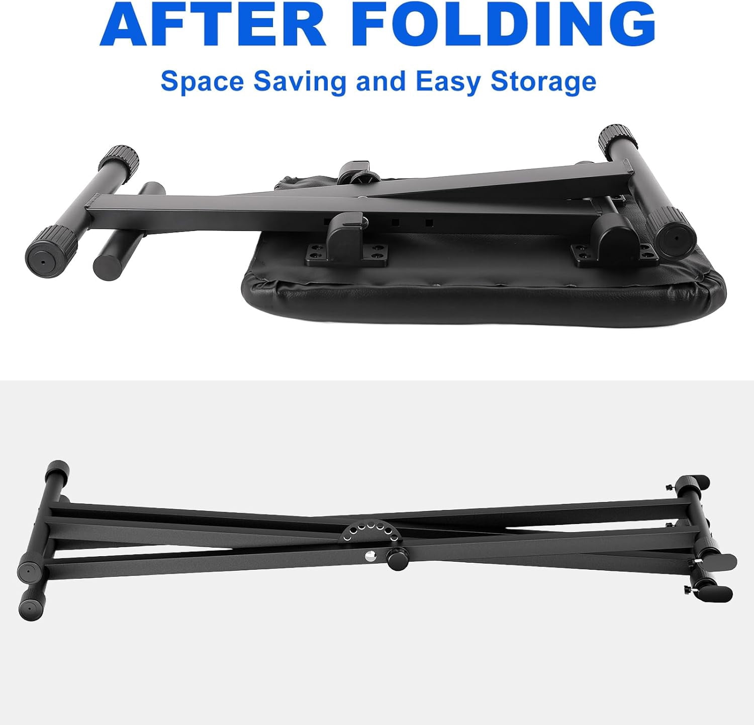 Keyboard Stand & Bench Set, Upgrade Heavy Duty Double-X Keyboard Stand, Adjustable & Portable Digital Piano Stand with Limit Rod