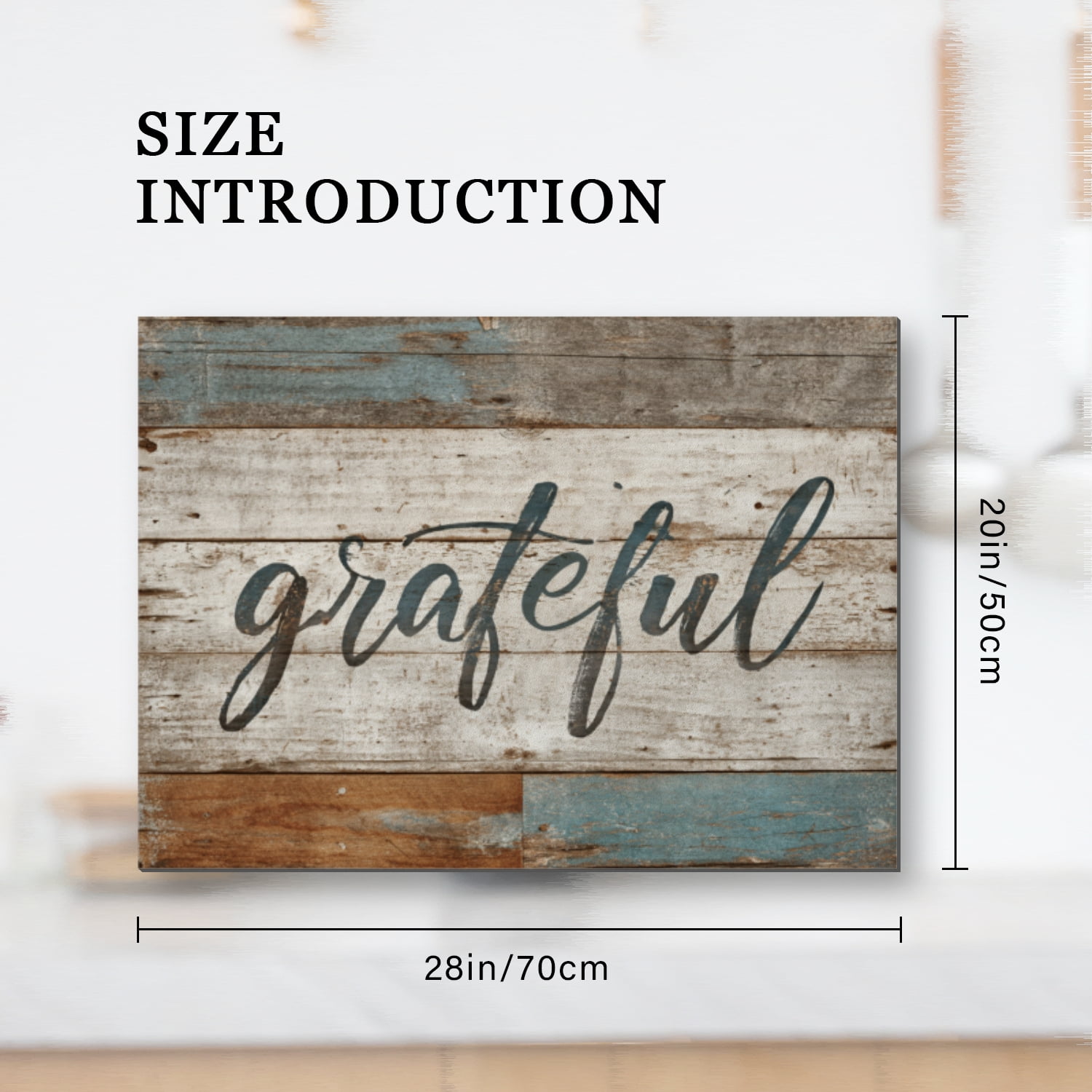 Rustic Square Glasstop Stove Covers, Weathered Wood Grateful Print Heat Resistant Stovetop Cover, Non-slip Washable Square Kitchen Decor Accessories Mat for Kitchen RV (28×20 Inch)