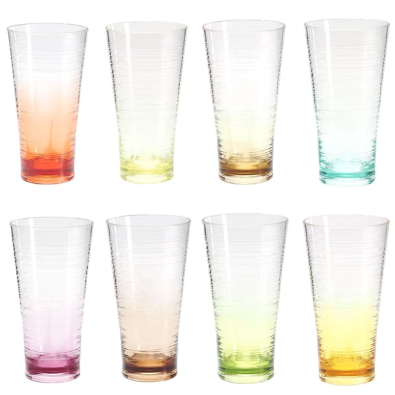 WowProLIv 20 oz Ombre Shatterproof Acrylic Plastic Tumblers Set of 8