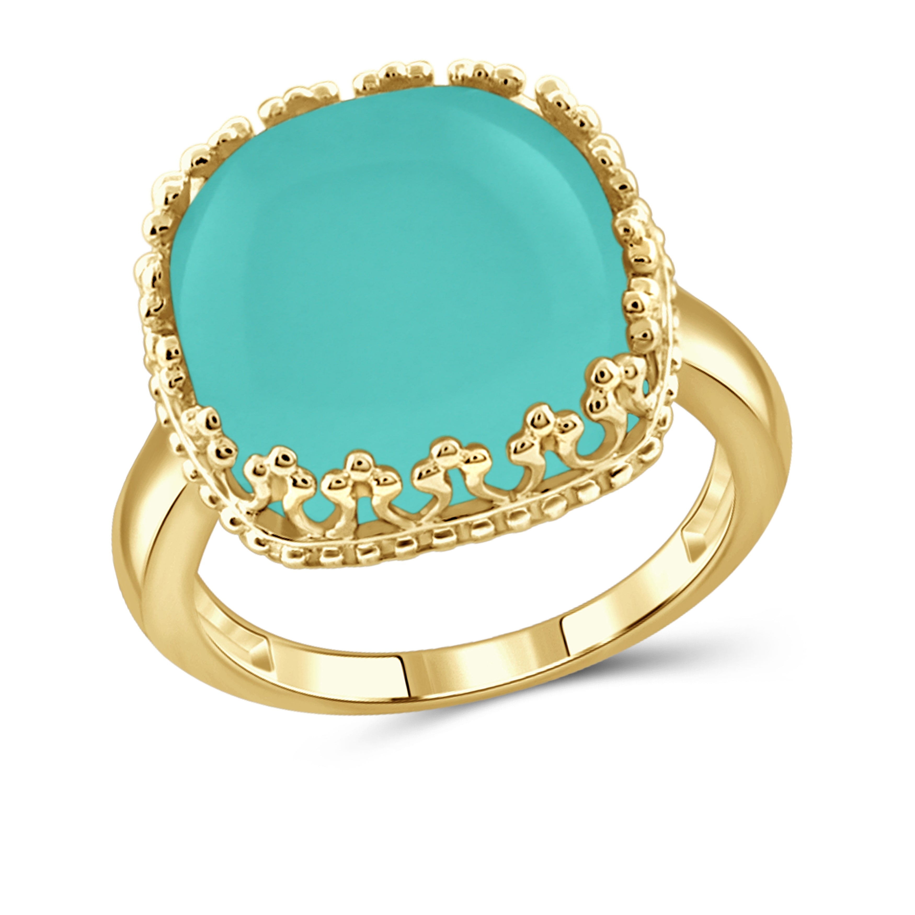 JewelonFire Sterling Silver Genuine Chalcedony Gemstone Ring by Overstock