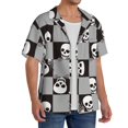 thumbnail image 2 of PAYOHTO Square Skeleton Mens Hawaiian Casual Short-sleeved Shirt Tropical Summer Beach Button Down Shirts, 2 of 7
