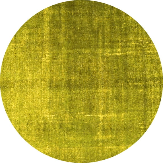 Ahgly Company Indoor Round Persian Yellow Bohemian Area Rugs, 5' Round